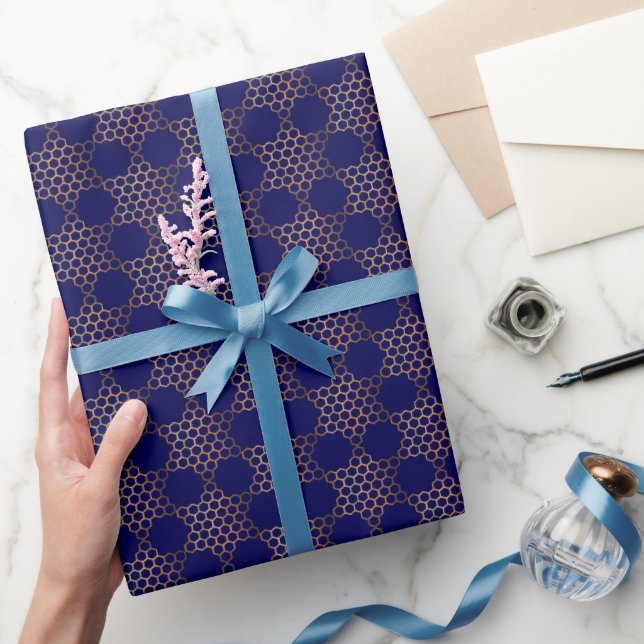 Honeycomb Jewish Stars Wrapping Paper  (Gifting)