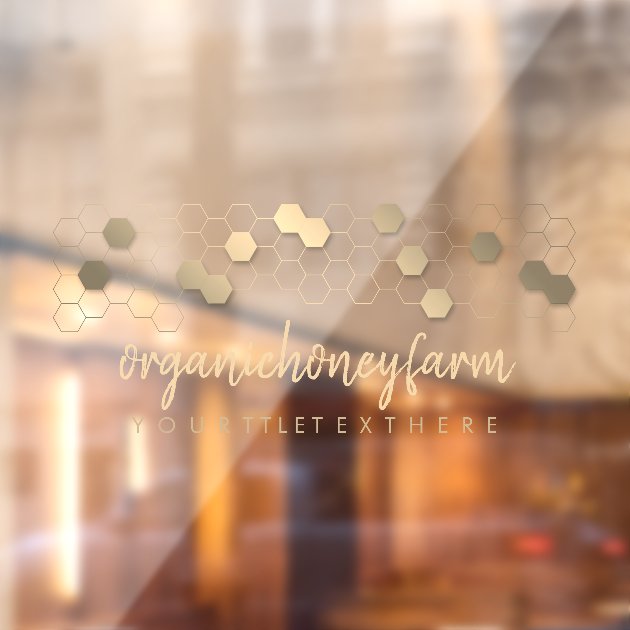 Honeycomb logo Apiary store Window Cling