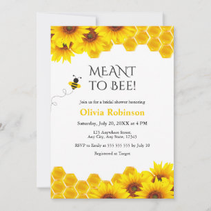 Honeycomb Meant to Bee Bridal Shower  Invitation