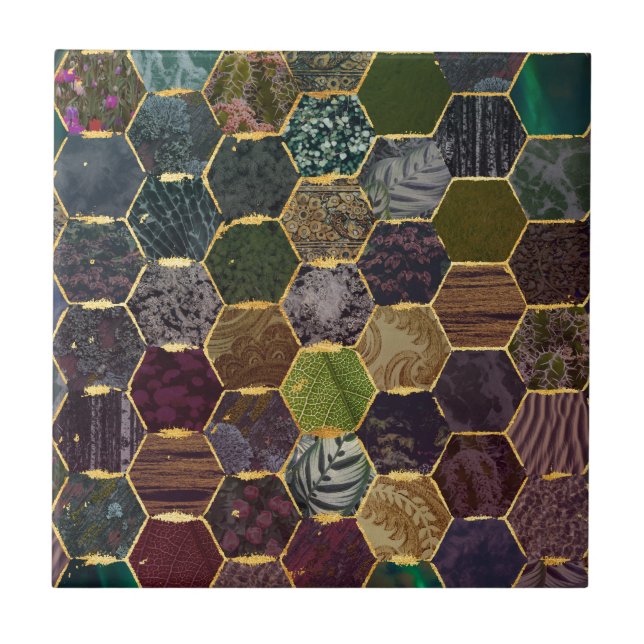 honeycomb mermaid scales ceramic tile (Front)