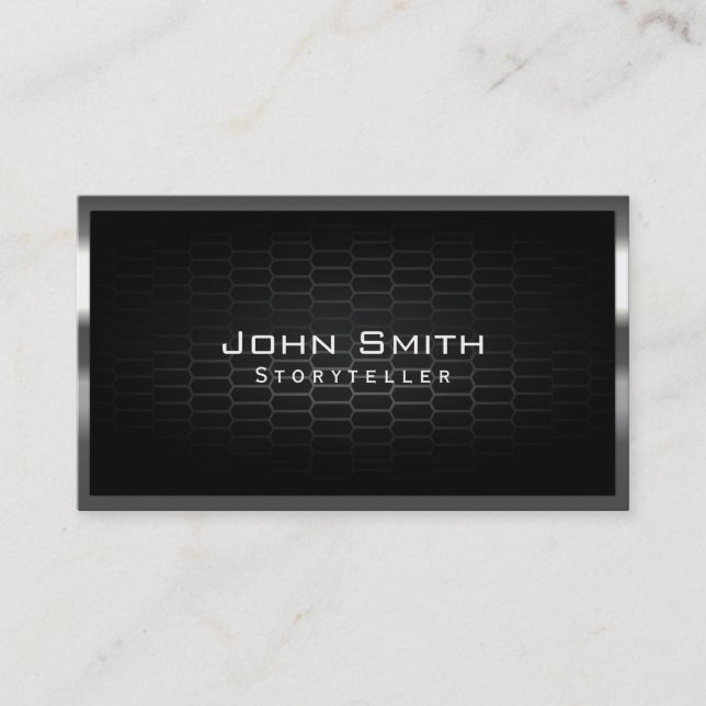 Honeycomb Metal Cells Storyteller Business Card (Front)
