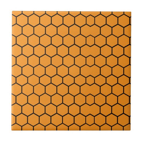 Honeycomb Orange Pattern All Over Ceramic Tile