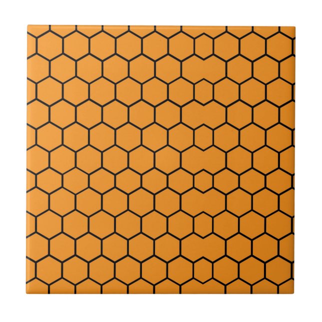Honeycomb Orange Pattern All Over Ceramic Tile (Front)