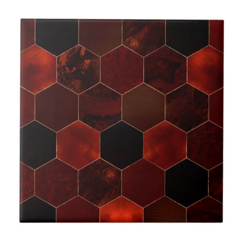 Honeycomb pattern _ Brown Textures Ceramic Tile