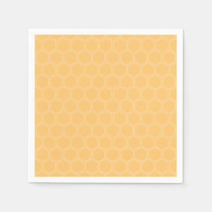 Honeycomb Pattern Bumblebee Baby Shower Napkins