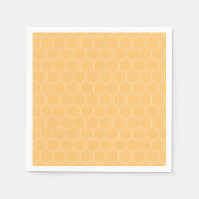Honeycomb Pattern Bumblebee Baby Shower  Napkins (Front)