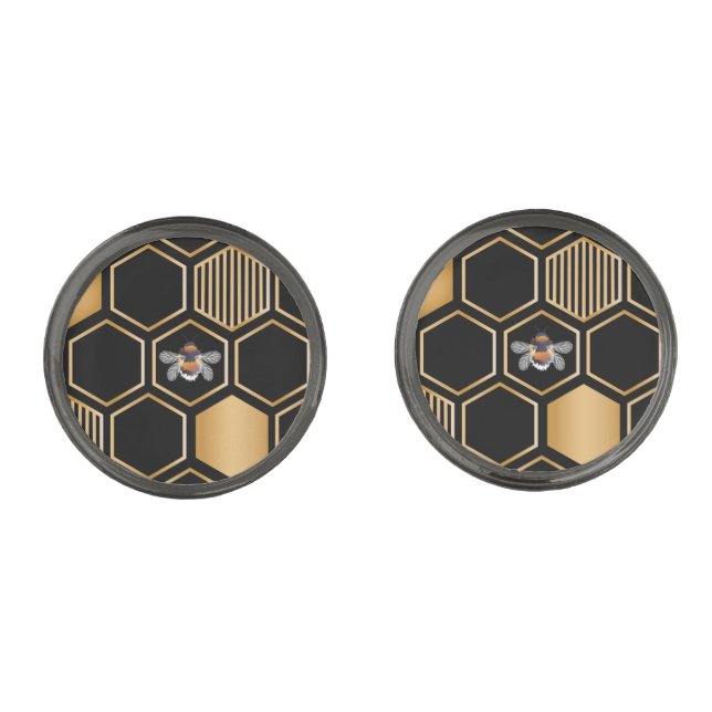 Honeycomb Pattern Cufflinks (Front)