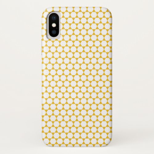 Honeycomb pattern in mustard yellow iPhone x case