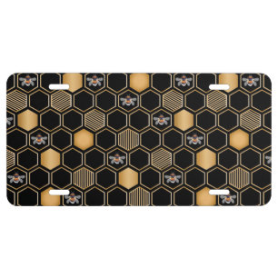 Honeycomb Pattern License Plate