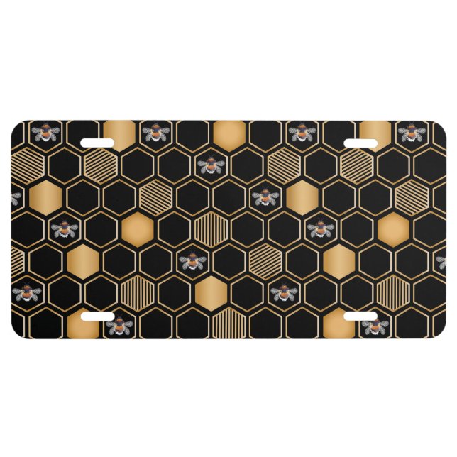 Honeycomb Pattern License Plate (Front)