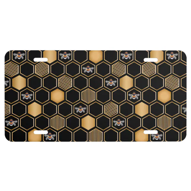 Honeycomb Pattern License Plate Zazzle honeycomb-pattern-license-plate-zazzle