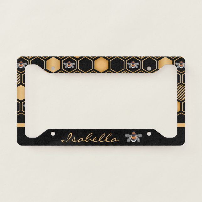 Honeycomb Pattern License Plate Frame (Front)
