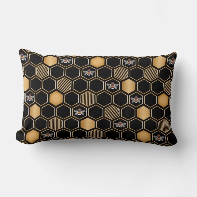 Honeycomb Pattern Lumbar Pillow (Front)