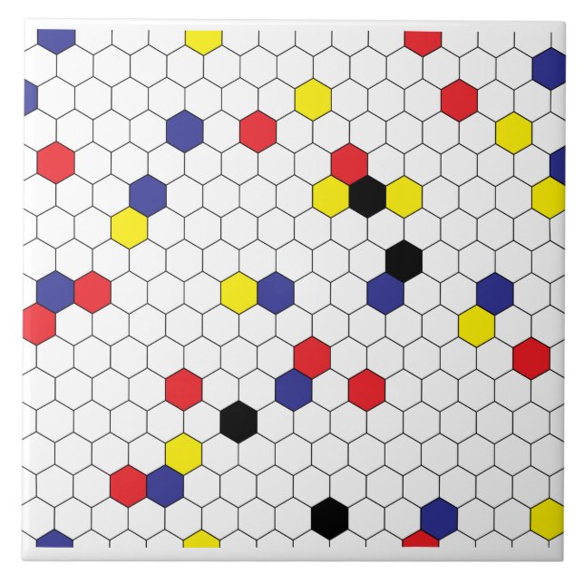 Honeycomb pattern Mondrian Ceramic Tile (Front)