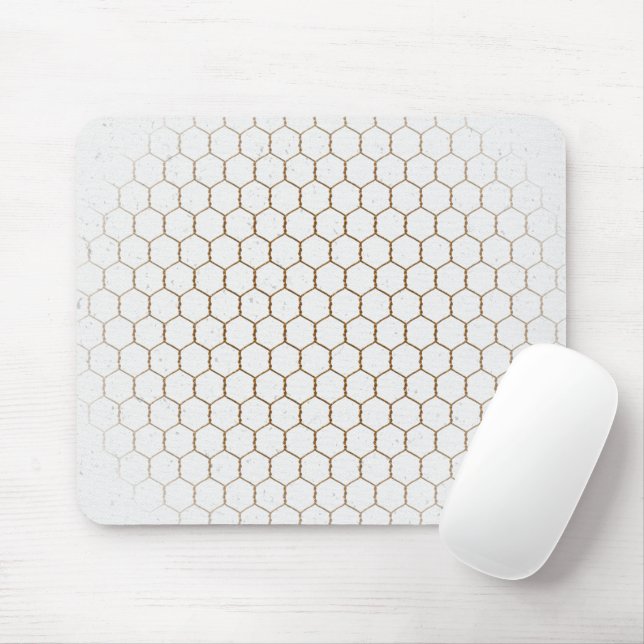 Honeycomb Pattern On Specks Mouse Pad (With Mouse)