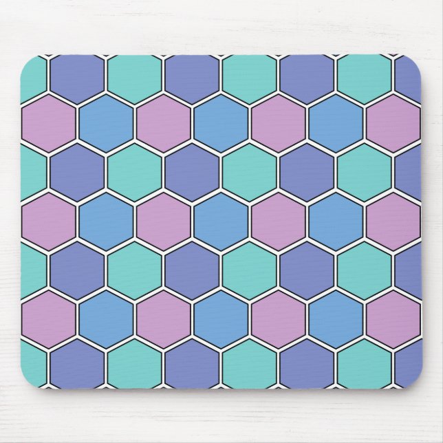 Honeycomb Pattern Pastels Mouse Pad (Front)