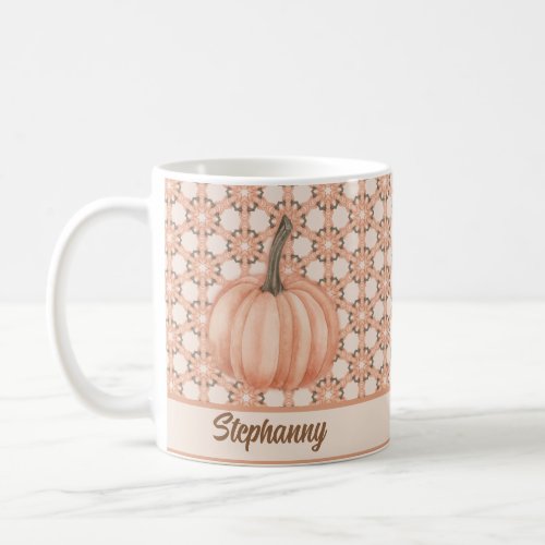 Honeycomb pattern Pumpkin Fall Orange Coffee Mug