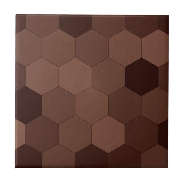 Honeycomb pattern - shades of chocolate brown ceramic tile (Front)