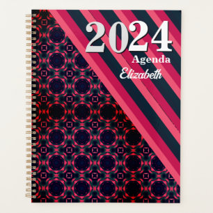 Honeycomb pattern Vintage Adoration add your name Planner