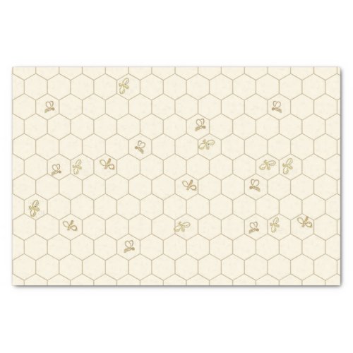 Honeycomb Patterned Tissue Paper with little bees