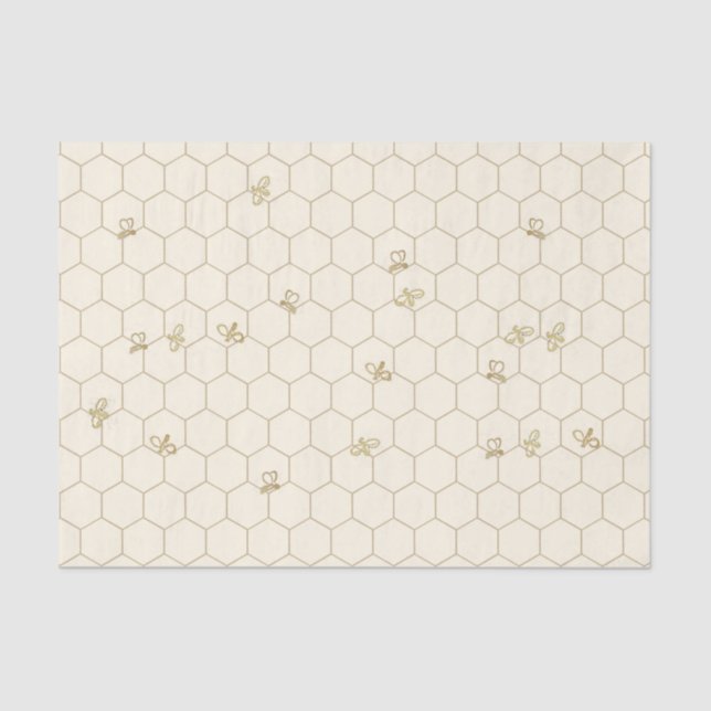 Honeycomb Patterned Tissue Paper with little bees (Front)