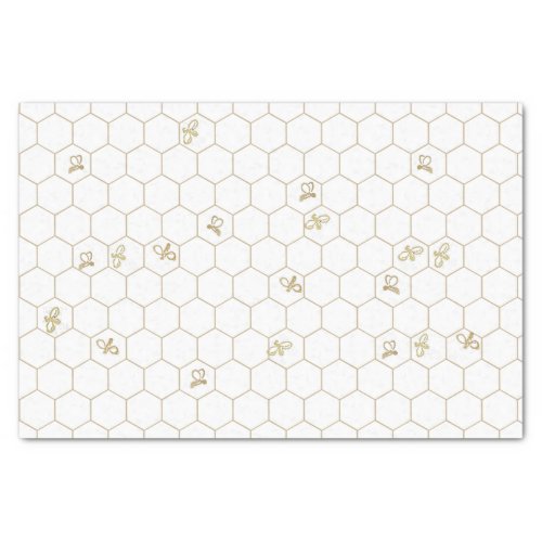 Honeycomb Patterned Tissue Paper with little bees
