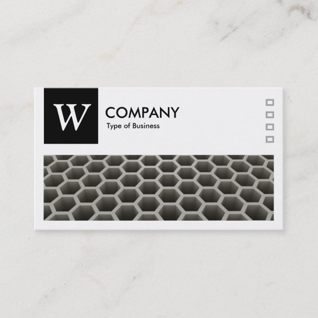 Honeycomb Perspective - Logo and Panel v2 - Black Business Card (Front)