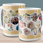 Honeycomb Photo Collage 17 Picture 15oz Coffee Mug<br><div class="desc">Create your own photo mosaic in honeycomb pattern. The photo template is set up for you to add 17 of your favorite pictures of friends, family, pets, vacations etc. Your pictures will be displayed in hexagon shape to form the honeycomb photo collage, working in rows from left to right. The...</div>