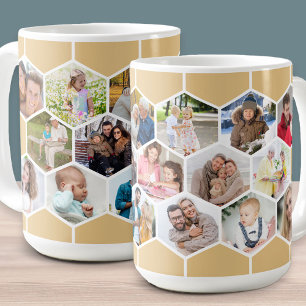 Honeycomb Photo Collage 17 Picture 15oz Coffee Mug