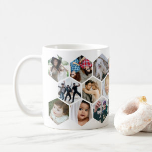 Honeycomb Photo Collage 20 Picture Coffee Mug