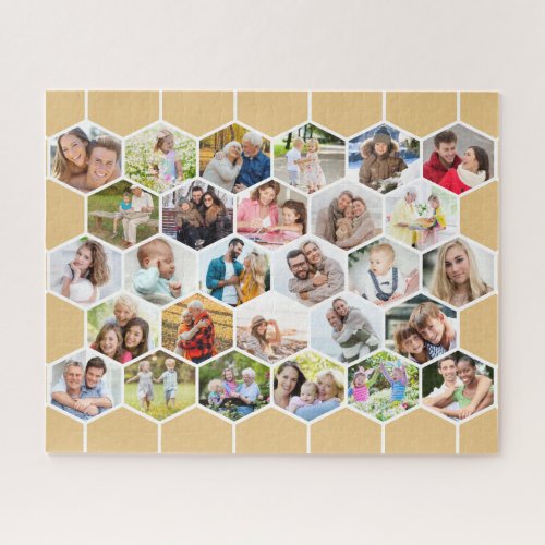 Honeycomb Photo Collage Custom Picture 500 piece Jigsaw Puzzle