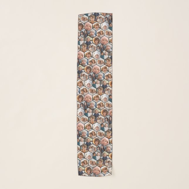 Honeycomb Photo Collage with 12 Photos Scarf (Front)