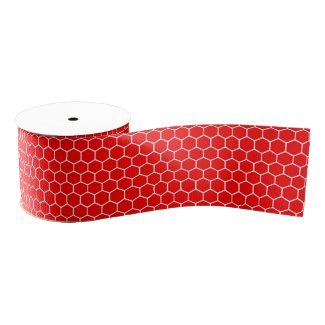 Honeycomb Red Grosgrain Ribbon