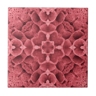 Honeycomb rose pink geometric corner flower design ceramic tile
