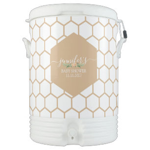 Honeycomb Script Name Text Beverage Cooler