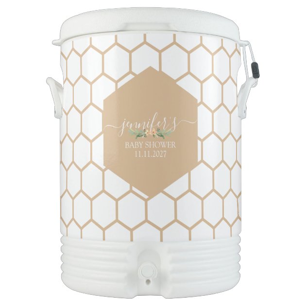 Honeycomb Script Name Text Beverage Cooler