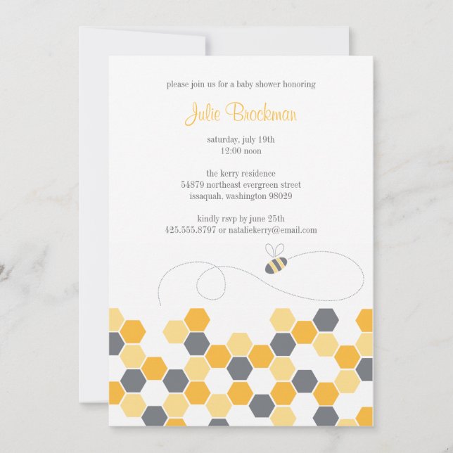 Honeycomb Shower / Party Invitation (Front)