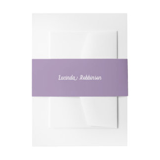 Honeycomb | Solid Color Purple 2 Personal Invitation Belly Band