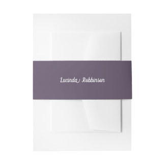 Honeycomb | Solid Color Purple 3 Personal Invitation Belly Band
