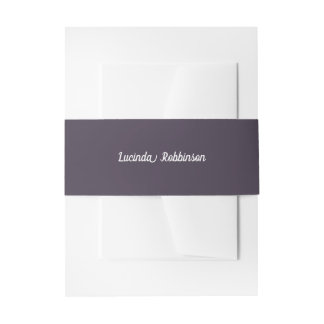 Honeycomb | Solid Color Purple 4 Personal Invitation Belly Band