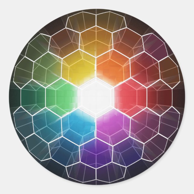 Honeycomb Spectrum Classic Round Sticker (Front)