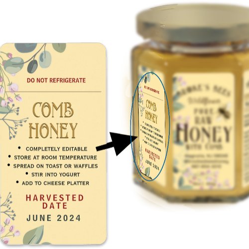 Honeycomb_Storage_Serving Suggestions_Harvest Date Label
