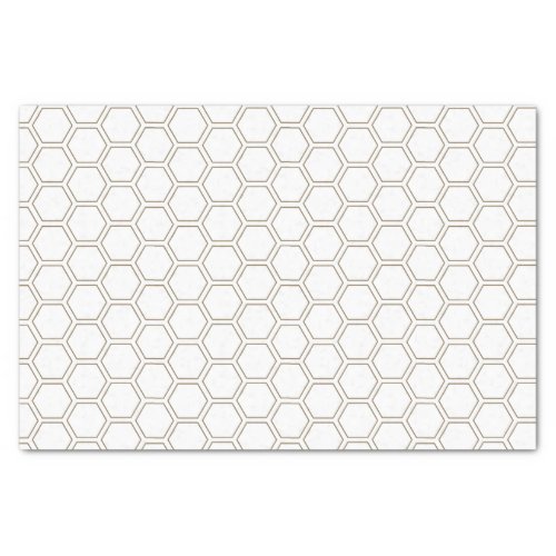 Honeycomb Taupe Neutral Pattern Beekeeper Tissue Paper