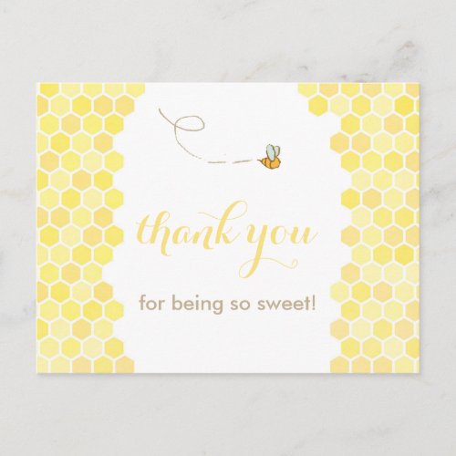 honeycomb thank you card bee thank you honey postcard