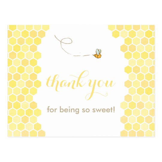 honeycomb thank you card, bee thank you, honey postcard | Zazzle.com