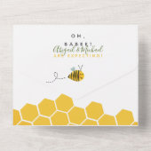 Honeycomb Watercolor Bumble Bee Baby Shower All In One Invitation (Back)