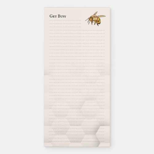 Honeycomb Watermark Busy Bee Antique White Magneti Magnetic Notepad