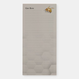 Honeycomb Watermark Busy Bee Antique White Magnetic Notepad