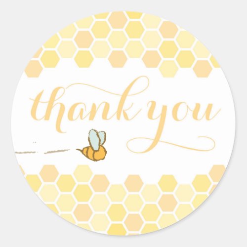 Honeycomb with bee sweet thank you classic round sticker