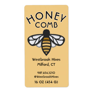 Honeycomb with Bee yellow HONEYCOMB label
